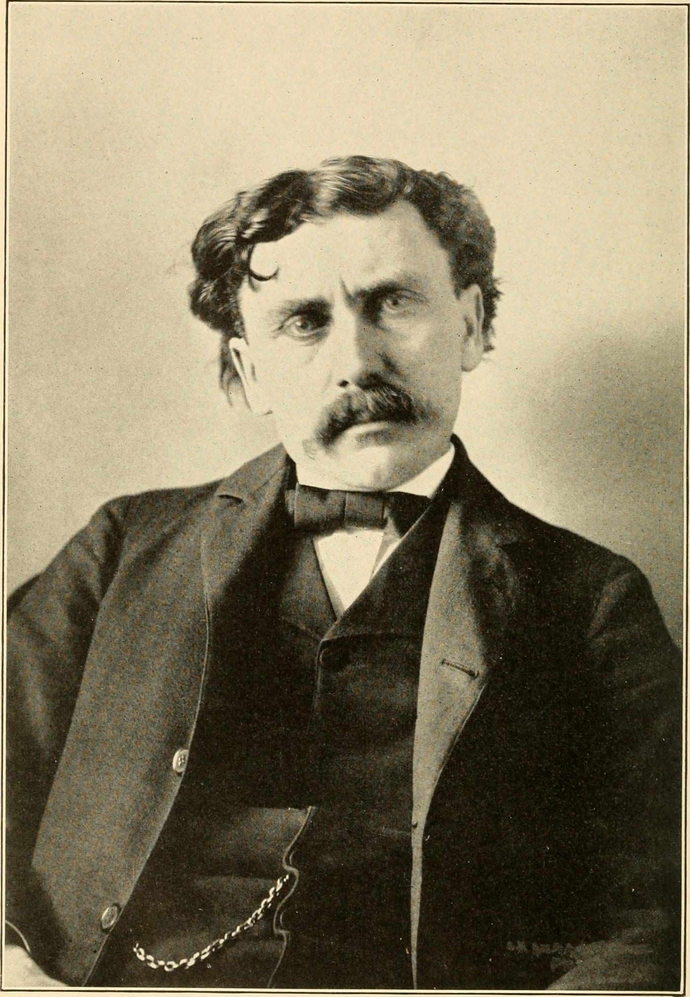 Portrait photograph of ethnographer James Mooney, published in the Bureau of American Ethnology Bulletin, 1901.