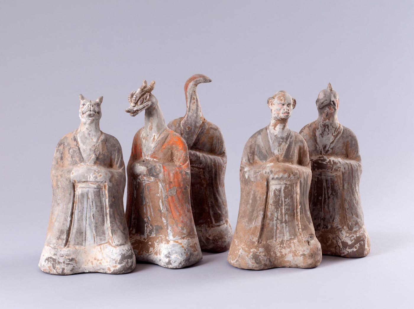 Tang Dynasty ceramic zodiac animal figurine with dragon head, Musée Cernuschi, Paris, 618–907 CE.